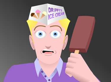 Tokartoons' The Ice Cream Man with a startled expression