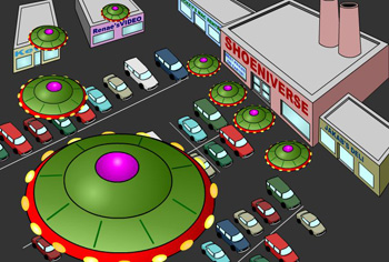 Still image from The Martians Invade the Shoe-niverse