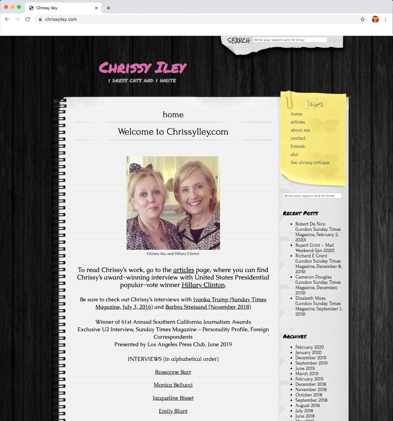 ChrissyIley.com home page